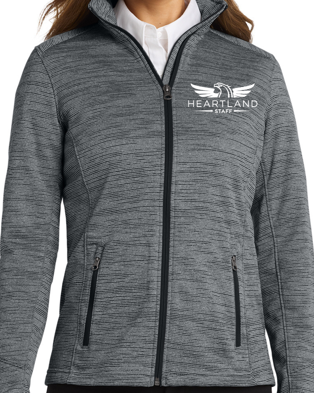 Embroidered Port Authority® Women's Digi Stripe Fleece Jacket