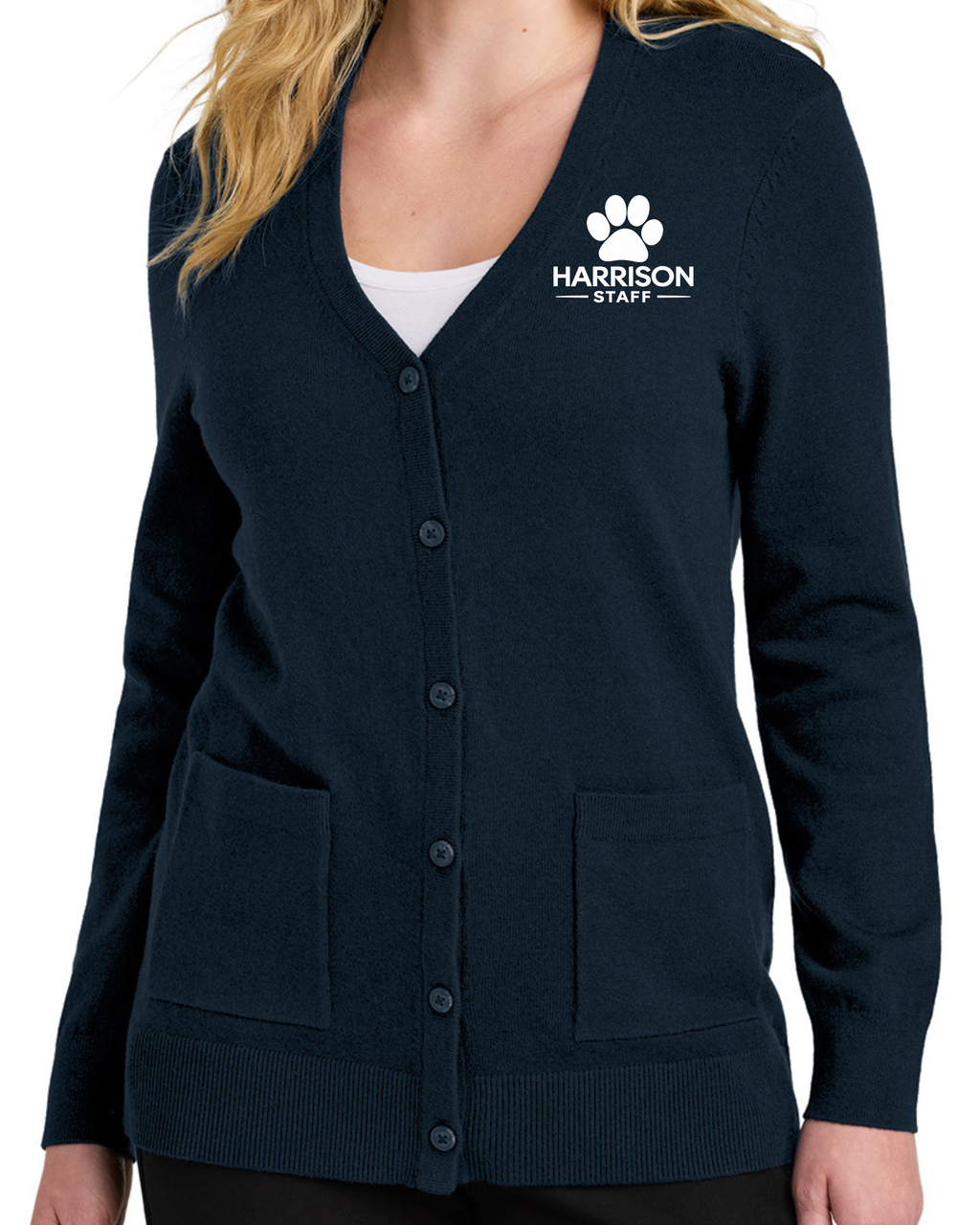 Embroidered Port Authority® Women’s Easy Care Button-Up Cardigan Sweater
