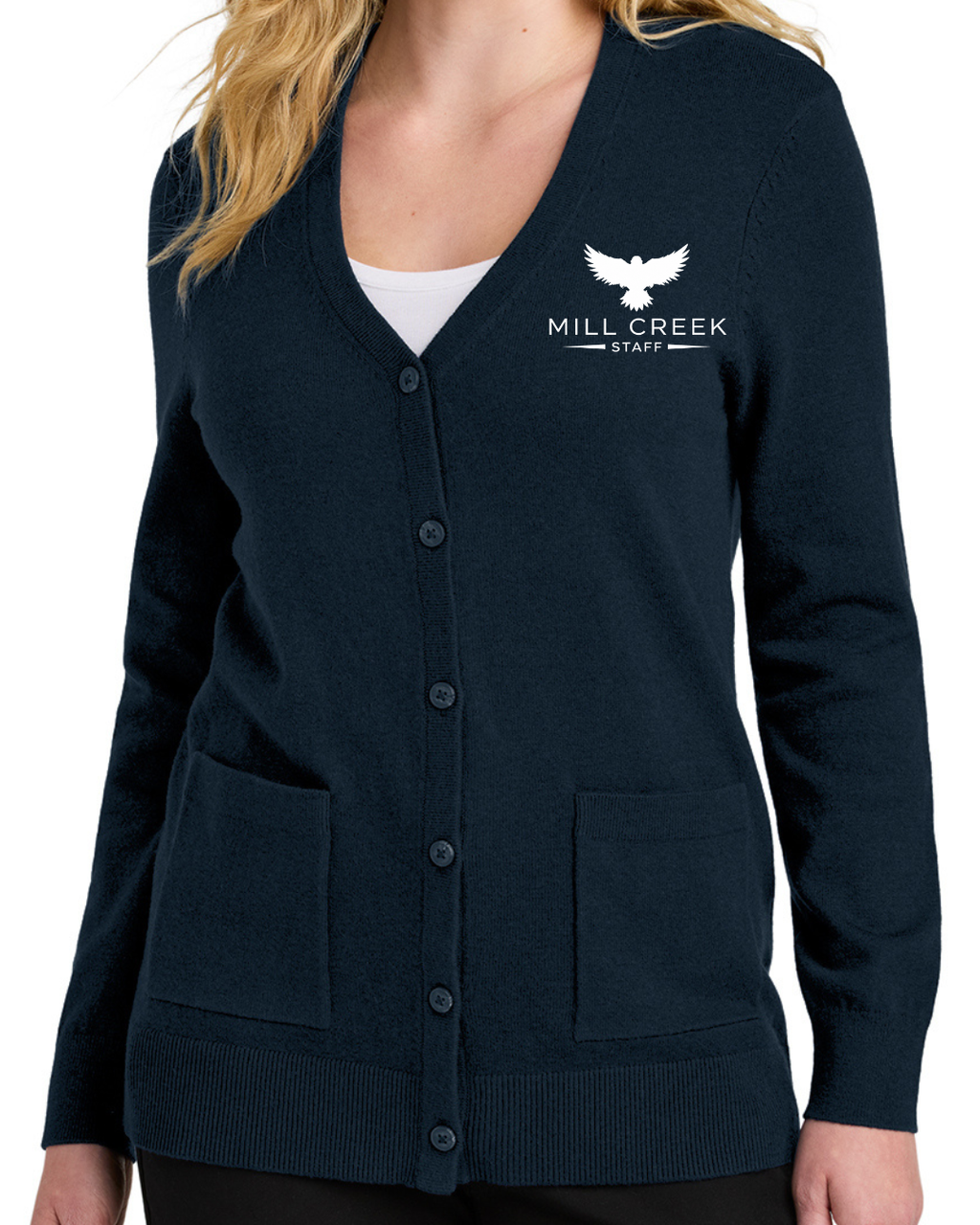Embroidered Port Authority® Women’s Easy Care Button-Up Cardigan Sweater