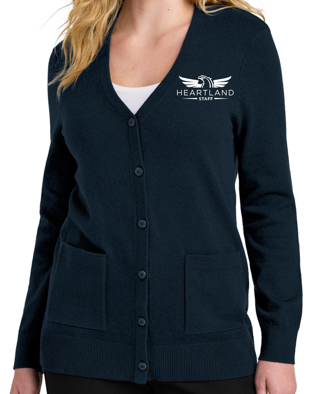 Embroidered Port Authority® Women’s Easy Care Button-Up Cardigan Sweater