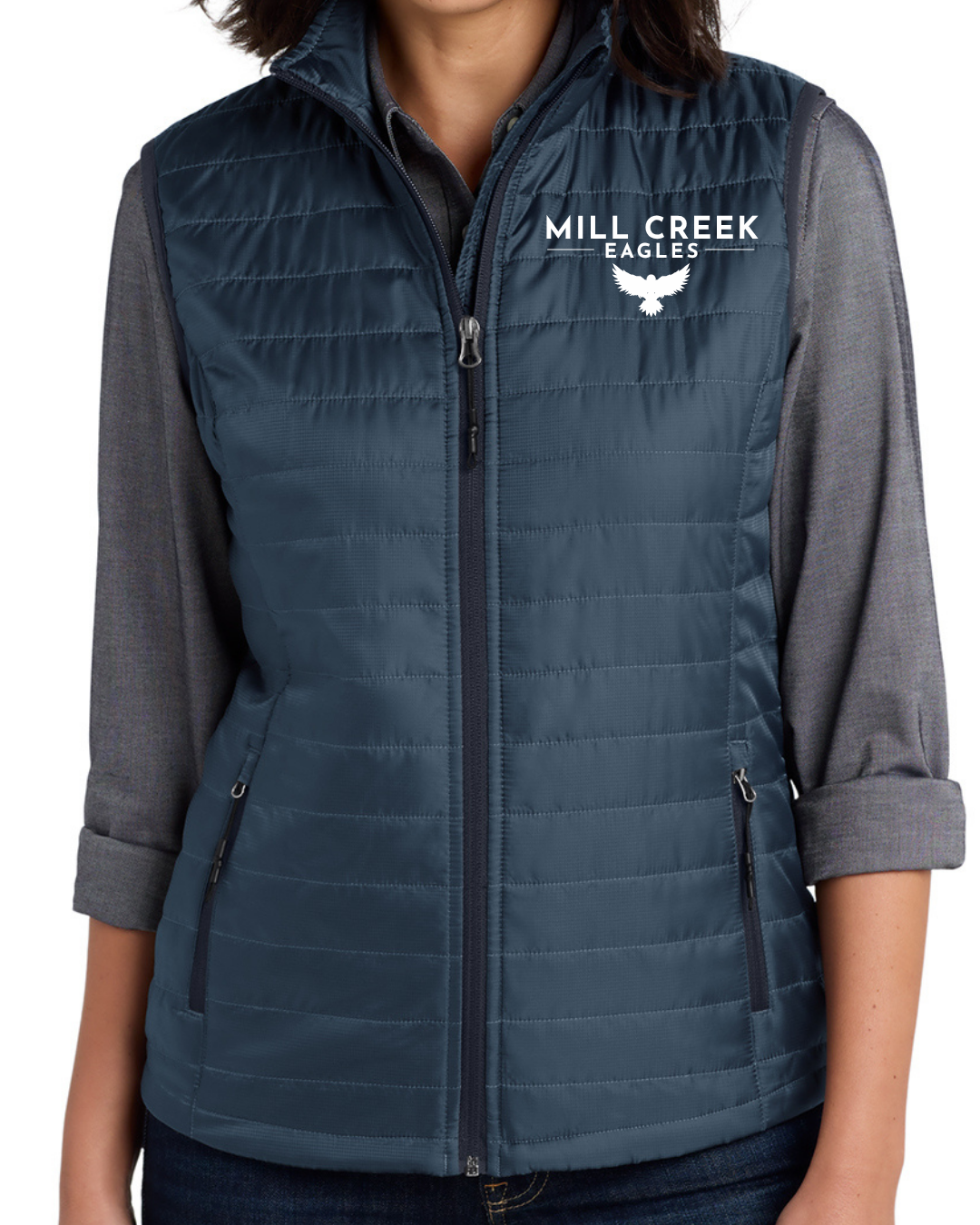 Embroidered Port Authority® Women's Packable Puffy Vest
