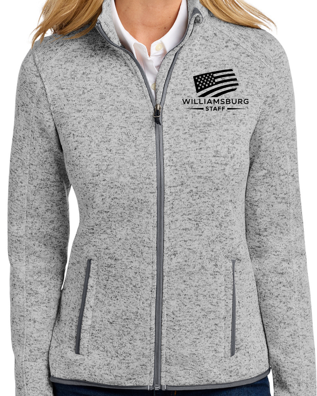 Embroidered Port Authority® Women's Sweater Fleece Jacket
