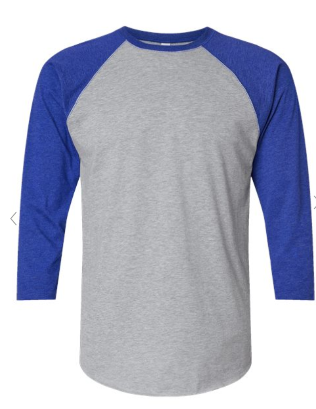 GM Youth/Adult Baseball Fine Jersey Three-Quarter Sleeve Tee