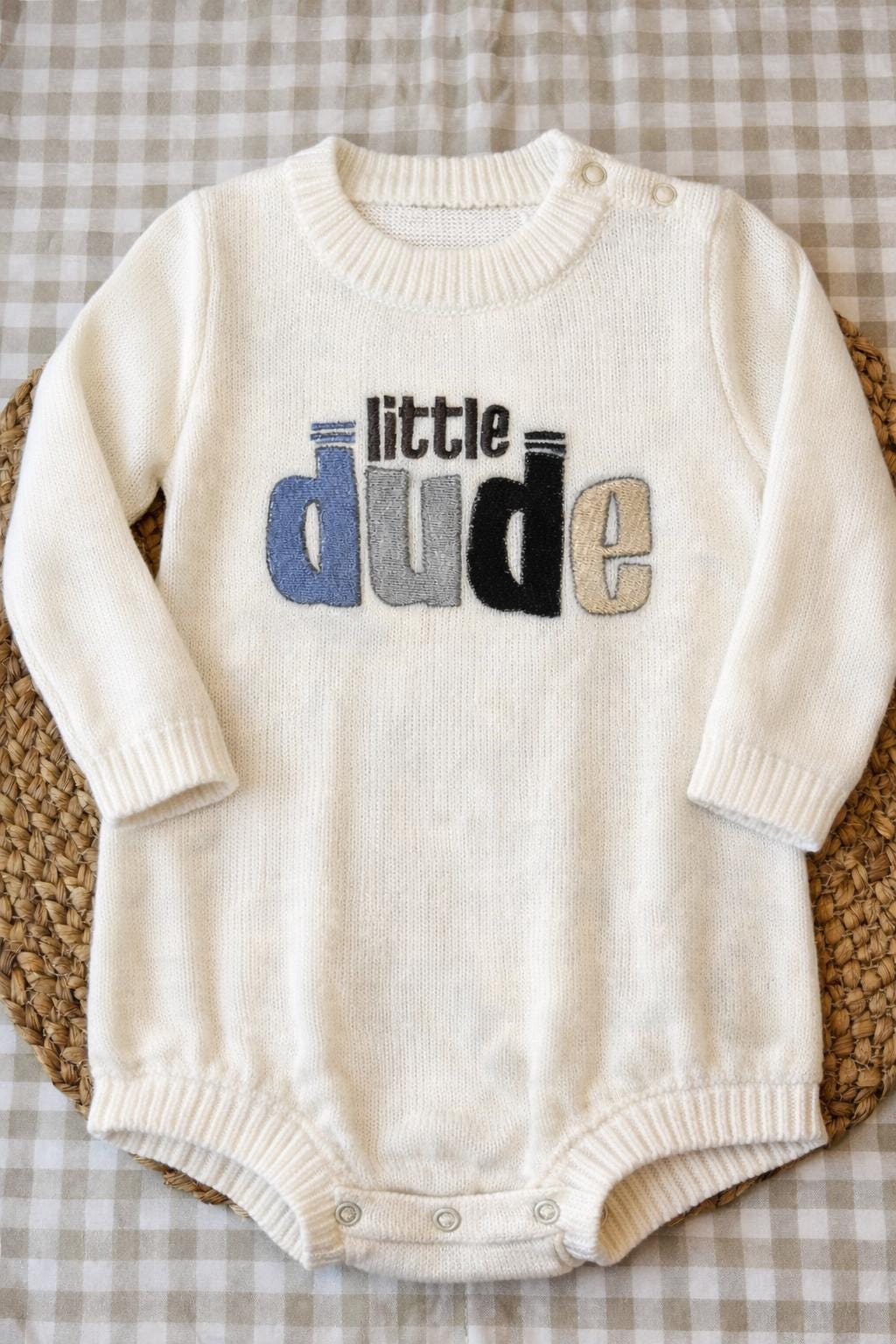 Little Dude Knit Romper