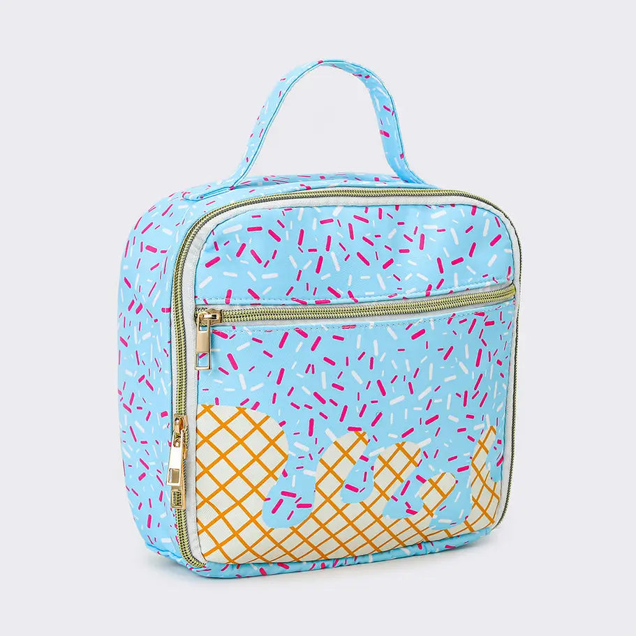 Personalized Ice Cream Drip Canvas Lunchbox