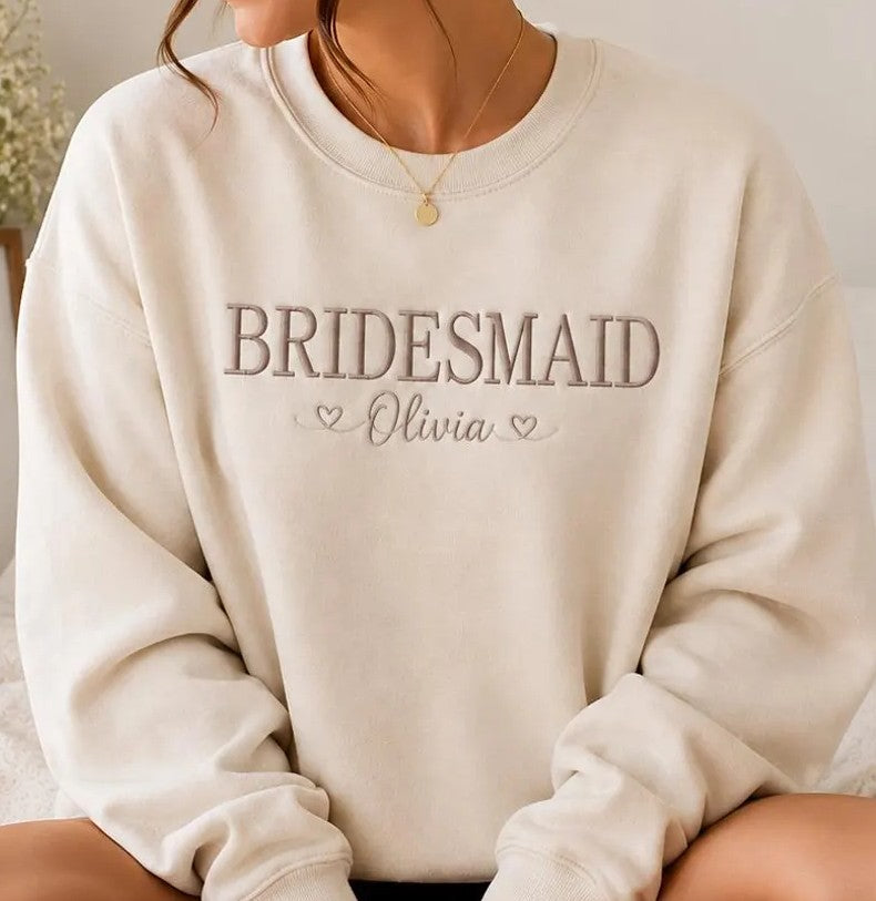 Personalized Embroidered Bridesmaid Sweatshirt