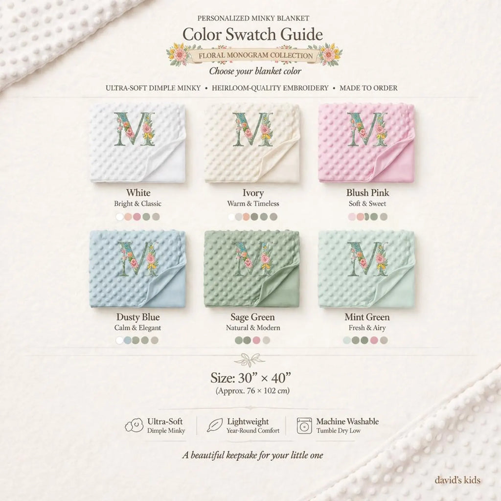 Floral Monogram Baby Blanket