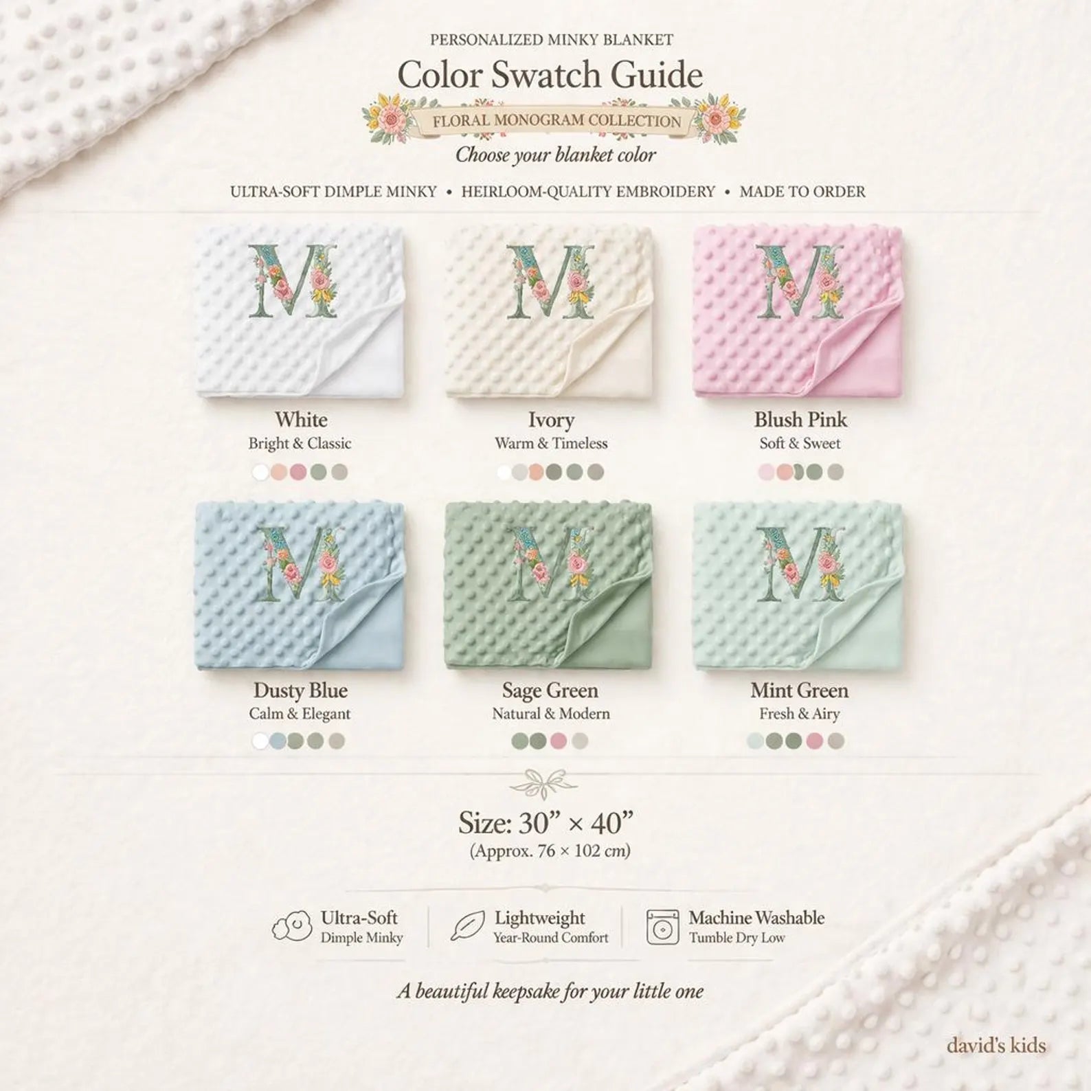 Floral Monogram Baby Blanket