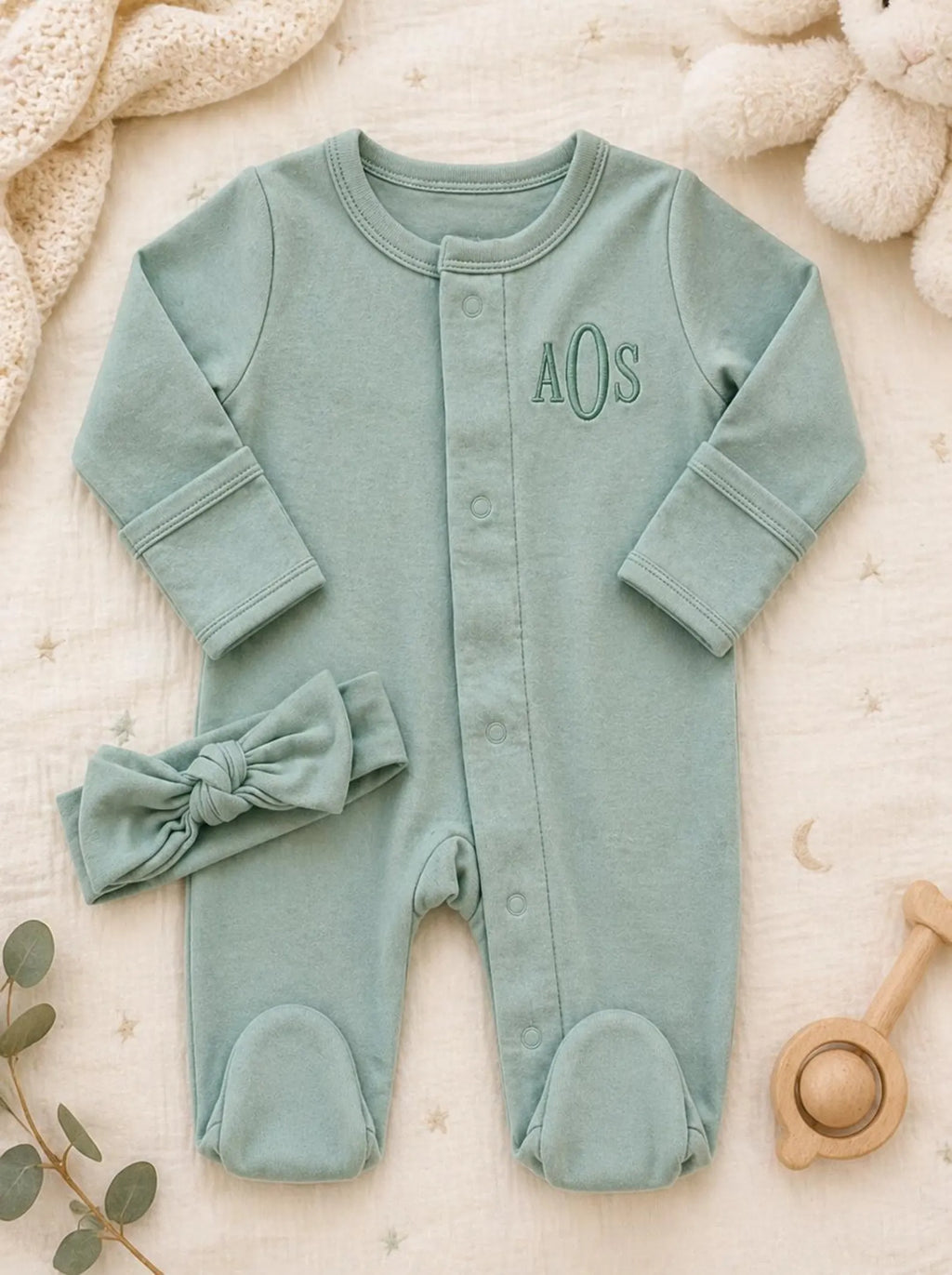 Personalized Monogram Magnetic Baby Romper