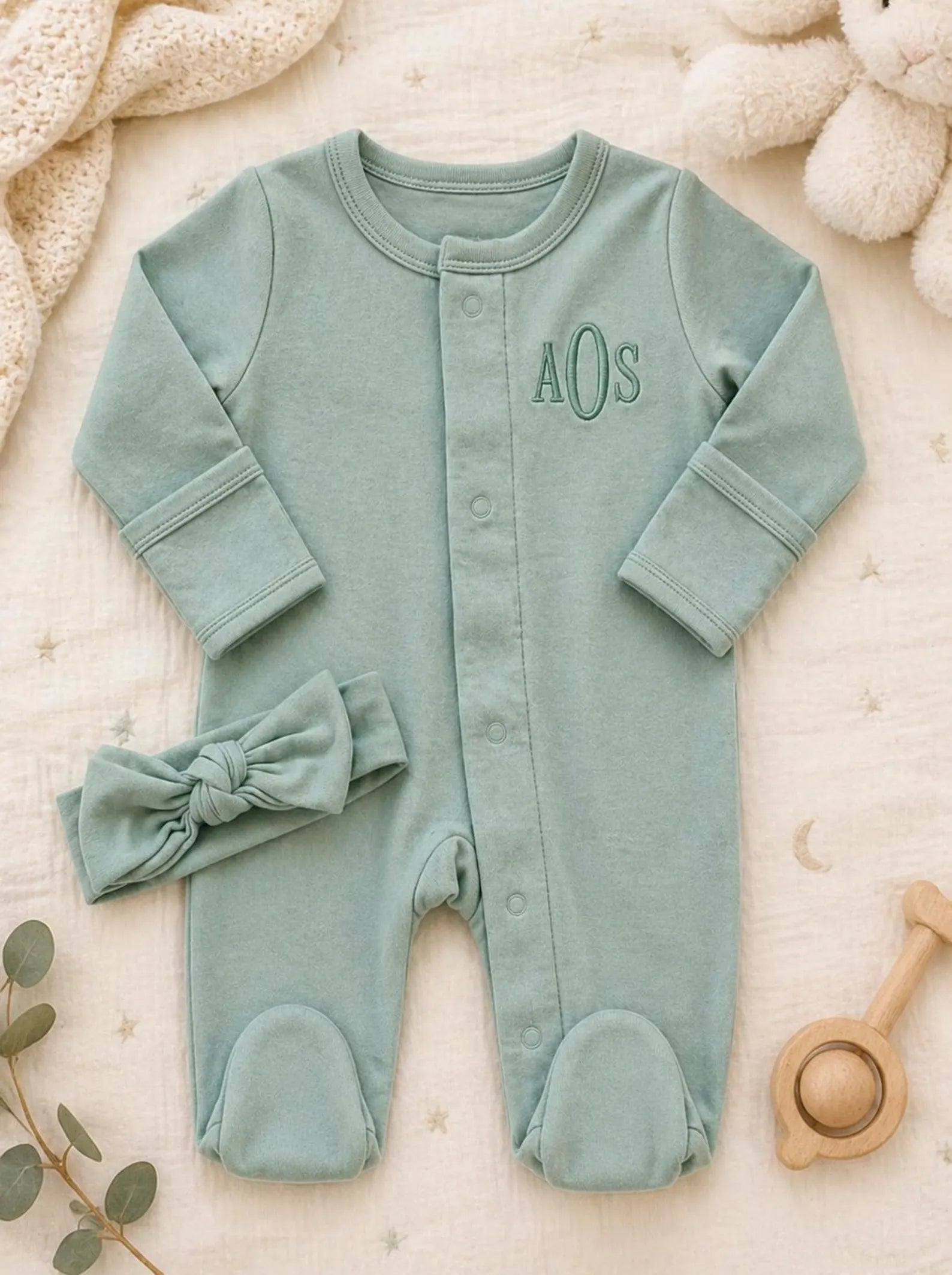Personalized Monogram Magnetic Baby Romper