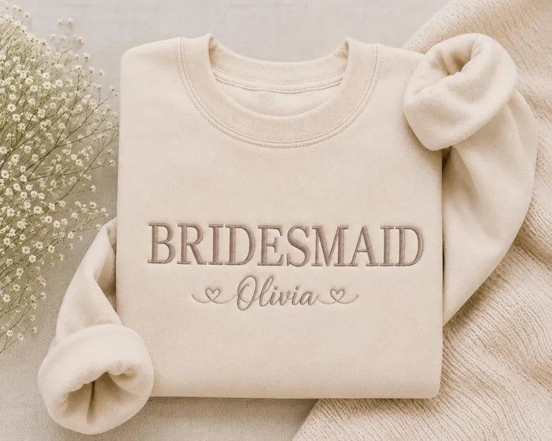 Personalized Embroidered Bridesmaid Sweatshirt