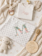 Floral Monogram Baby Blanket