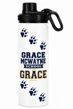 GM Personalized Grace McWayne Paw Print Sport Water Bottle