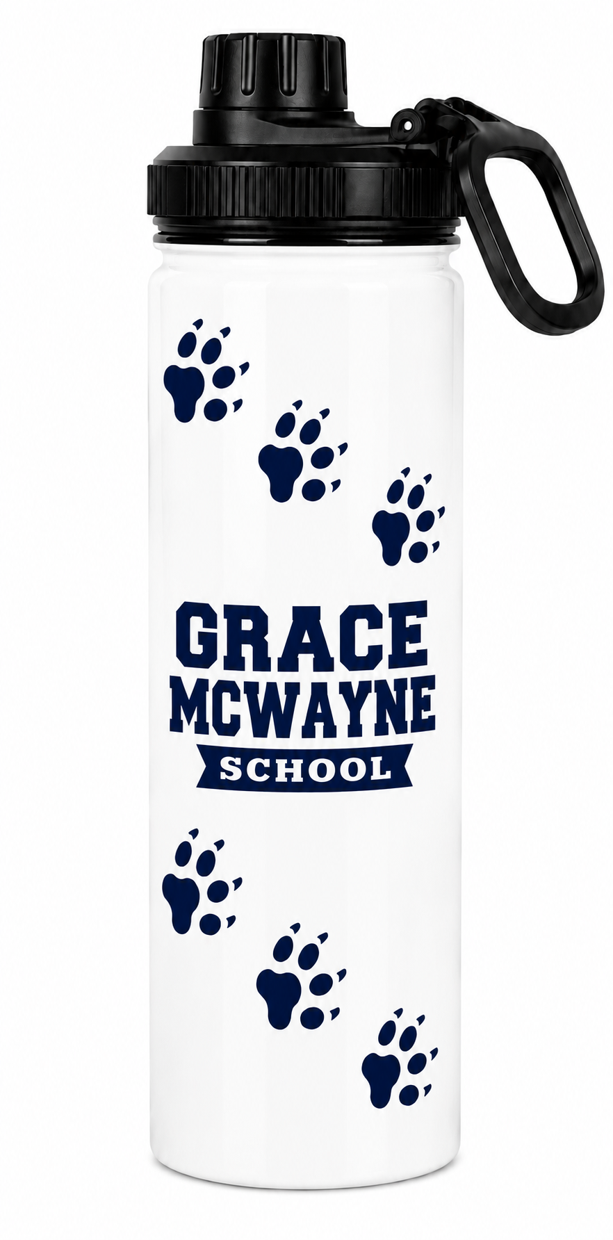 GM Personalized Grace McWayne Paw Print Sport Water Bottle